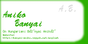 aniko banyai business card